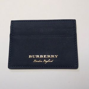 Burberry Trench Leather Sandon Card Case Blue